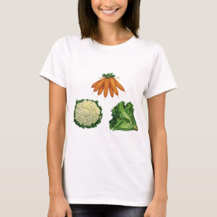 T-shirt Légumes anciens; carottes, chou-fleur, laitue
