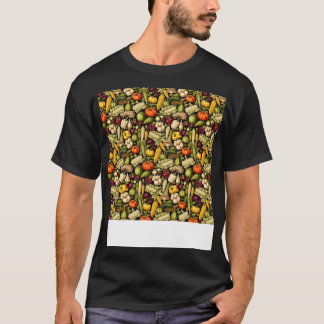T-shirt Légumes Motif sans joint Veggie Leafy Green Sala