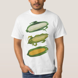T-shirt Légumes sains de nourriture vintage, maïs frais su