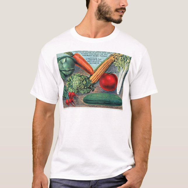 T-shirt Légumes vintages (Devant)