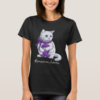 T-shirt Leiomyosarcoma Awareness Month Purple Ribbon Cat