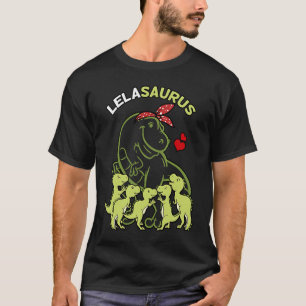 T-shirt Lélasaurus Lela 5 Enfants Dinosaur Fête des Mères