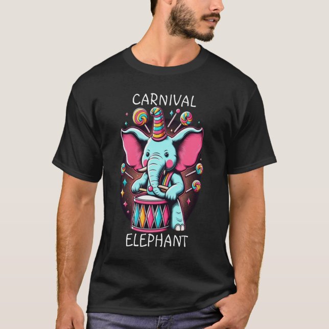 T-shirt L'éléphant de Pachyderme de musique jouant de la g (Devant)