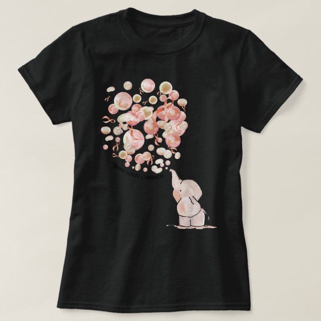 T-shirt L'éléphant souffle sur les ballons de pêche Cancer (Design devant)