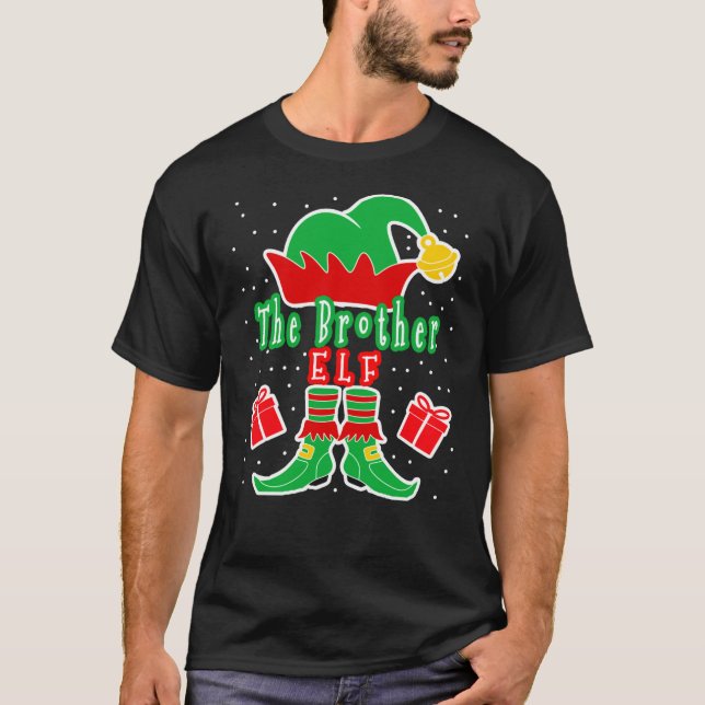 T-shirt L'Elfe Frère - Drôle Noël Elf Conception de jeu de (Devant)
