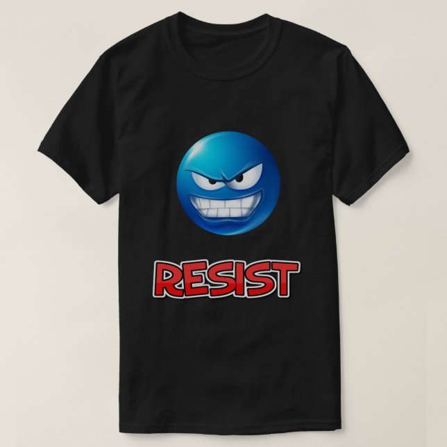 T-shirt l'emoji bleu, résistent (Design devant)