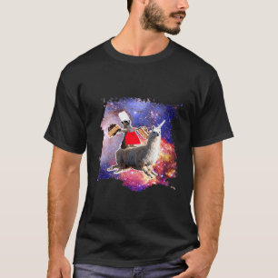 T-shirt Lemur Riding Llama Unicorn Manger Gâteau