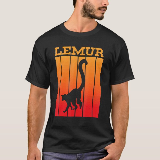 T-shirt Lemur Shadow Silhouette At Sunset (Devant)