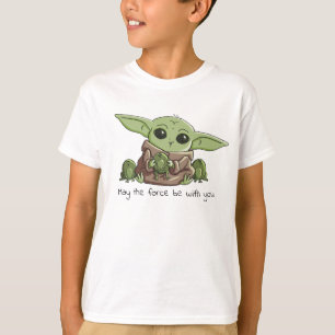 T-shirt L'enfant jouant avec des grenouilles esquisse arti