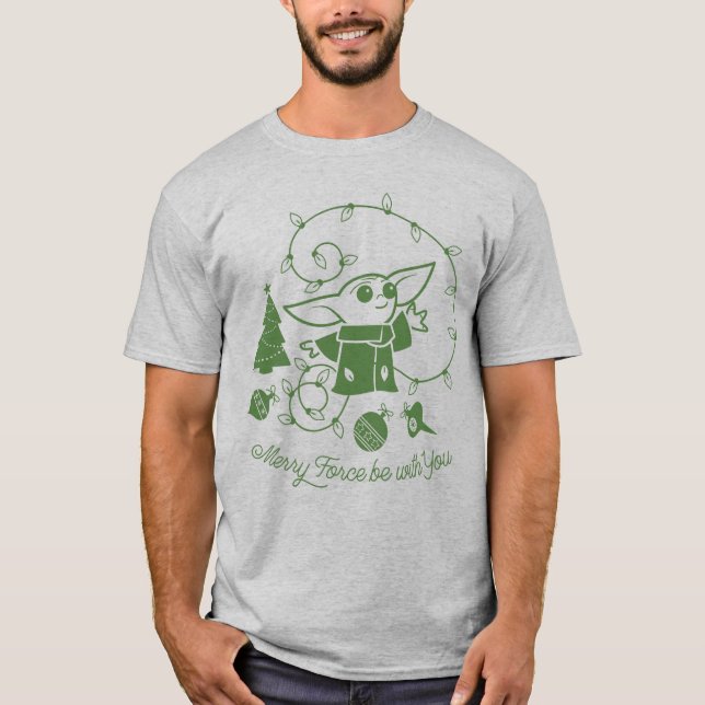 T-shirt L'enfant | Merry Force be with You - Vert (Devant)