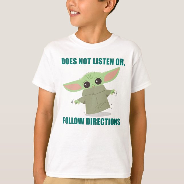 T-shirt L'enfant | N'écoute pas les instructions de suivi (Devant)