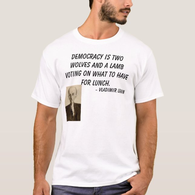 T-shirt Lénine, démocratie est deux loups et un votin (Devant)