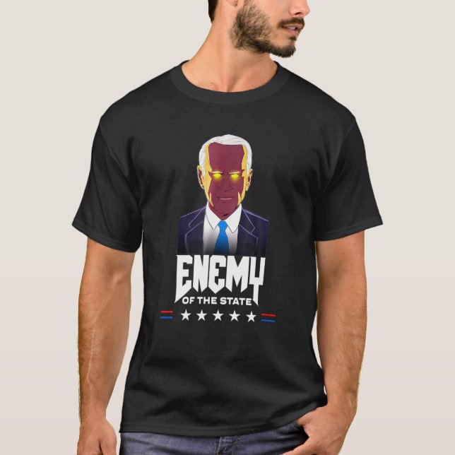 T-shirt L'Ennemi De L'État Trump Cite L'Américain Dark Bra (Devant)