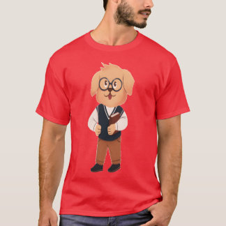 T-shirt L'enseignant est un chien doga avec un livre et de