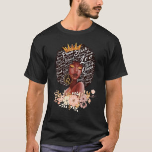 T-shirt Leo Girl Anniversaire Melanin Afro Queen pour Blac