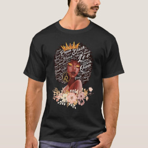 T-shirt Leo Girl Anniversaire Melanin Afro Queen pour Blac