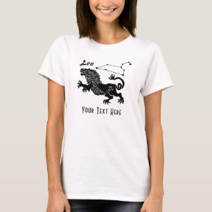 T-shirt Leo Lion Constellation Texte personnalisé Cadeau A