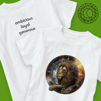 T-shirt Leo or et couleur noire Zodiac Tee hommes