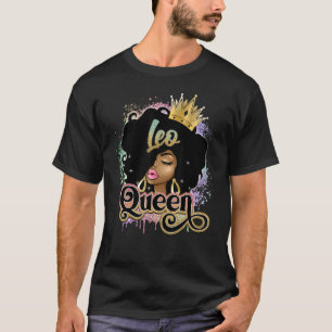 T-shirt Leo Queen Anniversaire Melanin Leo Black Girl