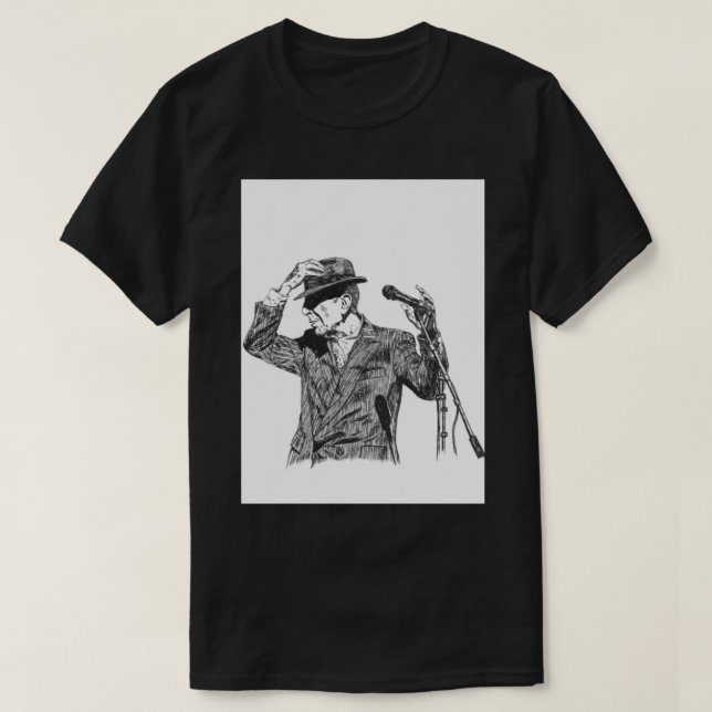 T-shirt Leonard Cohen Original Hand Drawn Ink Print   (Design devant)