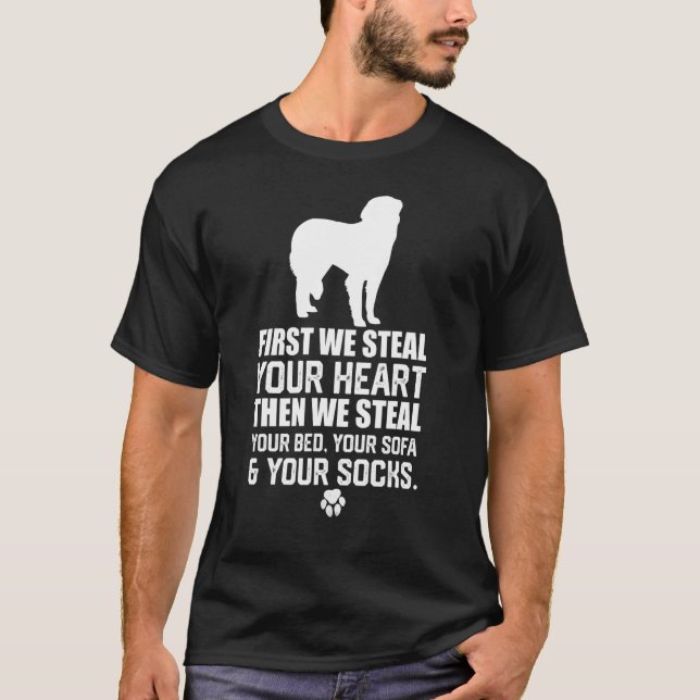 T-shirt Léonberger chien Voler votre coeur Voler votre lit (Devant)