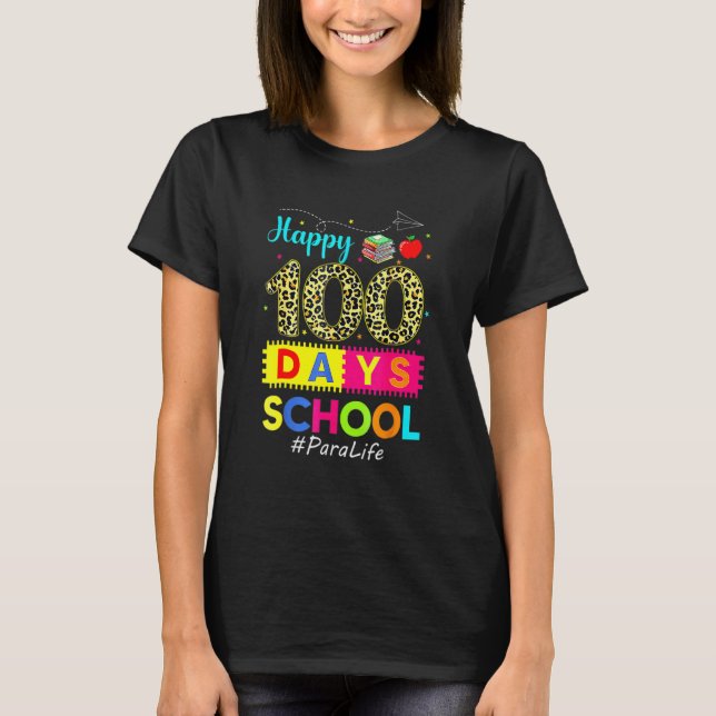 T-shirt Leopard 100th Day Of School Para Life 100 Days Sma (Devant)
