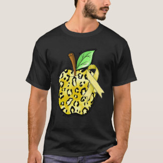 T-shirt Leopard Apple Spina Bifida Awareness Yellow Ribbon