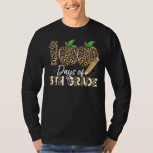 T-shirt Leopard Apples 100e jour 5e année Enseignant 100e