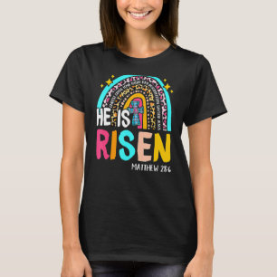 T-shirt Leopard Arc-en-ciel Il est ressuscité Jésus chréti