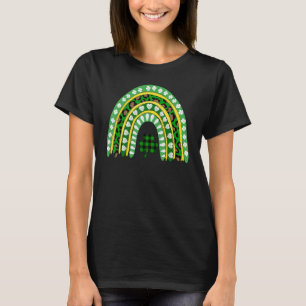 T-shirt Léopard Arc-en-ciel Trèfles Irlandais St Fête de l