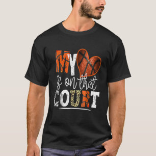 T-shirt Léopard Basketball Maman Mon Coeur Est Sur Cette C