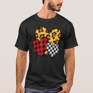 T-shirt Leopard Buffalo Red Black Plaid Heart Funny Valent