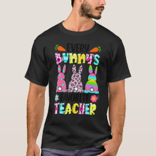 T-shirt Leopard Chaque Bunnys Est Favori Enseignant Rabbit