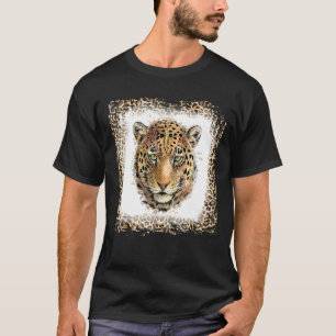T-shirt Leopard Cheetah Jaguar Tête Aquarelle Animal