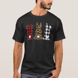T-shirt Leopard Cheetah Plaid Lapin Lapin Drôle Pâques Ho