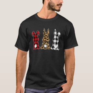 T-shirt Leopard Cheetah Plaid Lapin Lapin Drôle Pâques Ho