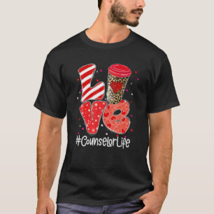 T-shirt Leopard Coffee Love Conseiller Vie Valentines