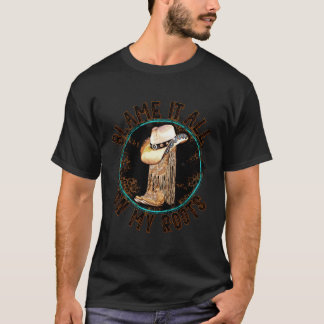 T-shirt Leopard Cowboy Boots Le Blâmer Sur Mes Racines Oue