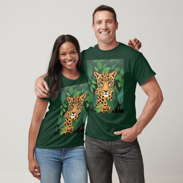 T-shirt Léopard dans la jungle  (Unisexe)