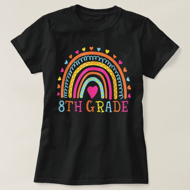 T-shirt Leopard de 8e année Leopard Rainbow 8e année Tea (Design devant)