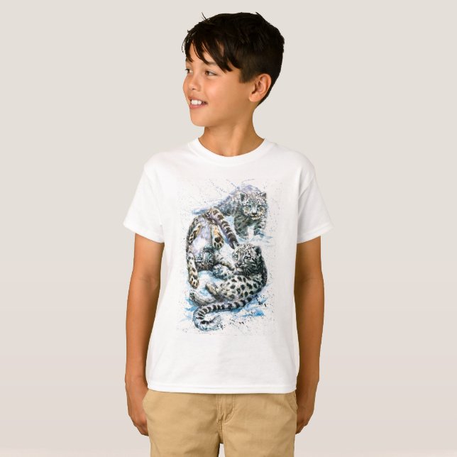 T-shirt Léopard de neige (Devant entier)