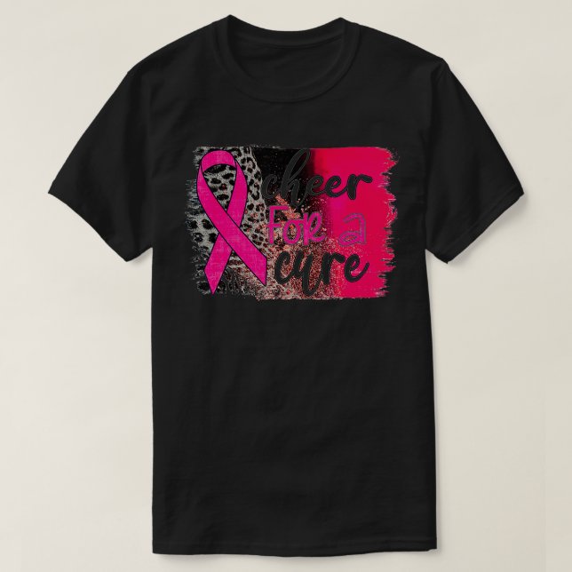 T-shirt Léopard de sensibilisation au cancer du sein (Design devant)