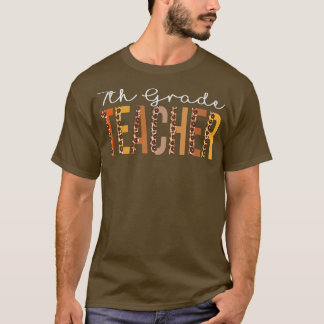 T-shirt Leopard d'enseignant de 7e année Automne Amateurs