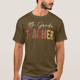 T-shirt Leopard d'enseignant de 9e année Automne Amateurs 