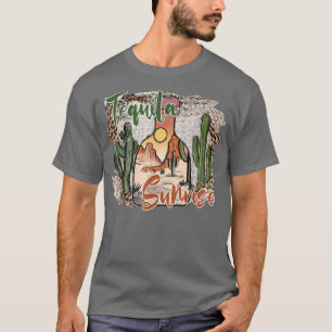 T-shirt Leopard Desert Cactus Tequila Sunrise Western Coun