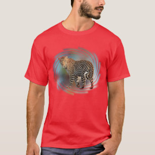 T-shirt Leopard Elegant moderne couleur rouge Modèle de ba