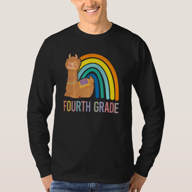T-shirt Leopard enseignant de quatrième année Rainbow 4e a (Devant)