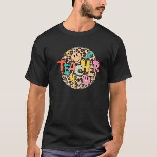 T-shirt Leopard Enseignant Éclair Boulon Retour À Sc