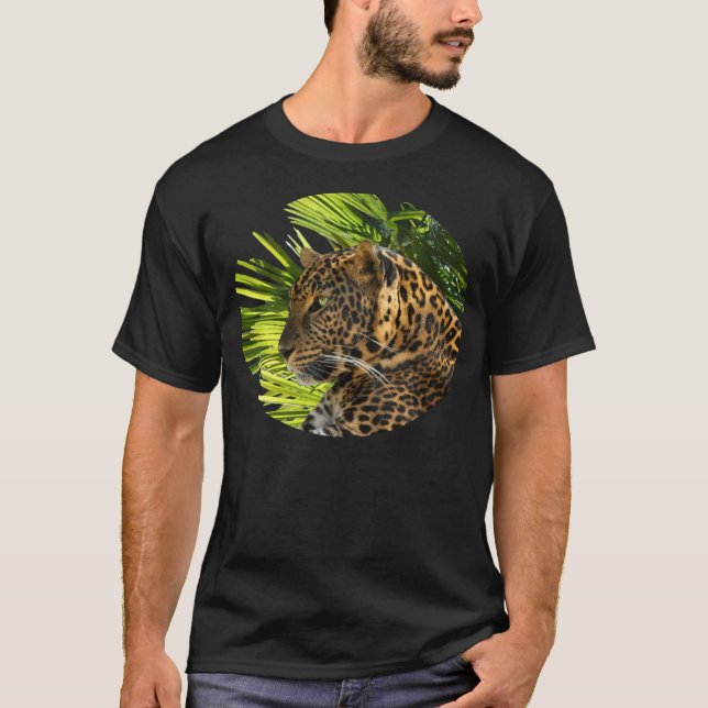 T-SHIRT LÉOPARD ET PALMETTES (Devant)