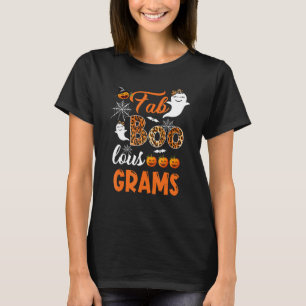 T-shirt Leopard Fab Boo Lous Grams Éffrayant Halloween Cos
